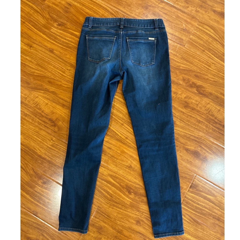 White House Black Market Dark Wash Distressed Knee Skinny Jeans Womens Size 4R